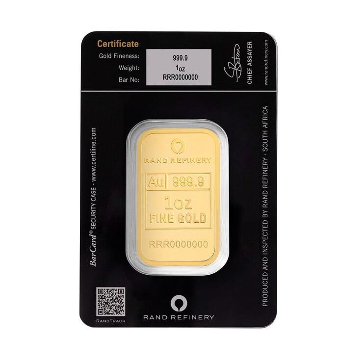 Lingote de Oro 1 oz RAND Elefantes Africanos — Imagen 3 de 4