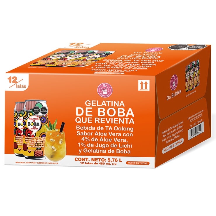 O's Bubble Bebida de Té Oolong 12 pzas de 480 ml — Imagen 1 de 3