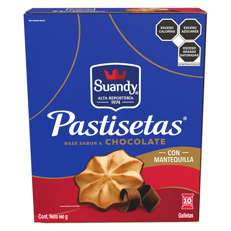 Suandy Pastisetas Base con Chocolate 940 g — Imagen 1 de 2