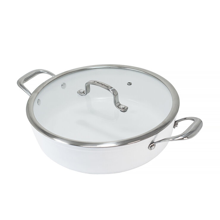 Westinghouse, Arrocera 28 cm de Cerámica Blanca, Acero Inoxidable — Imagen 1 de 4
