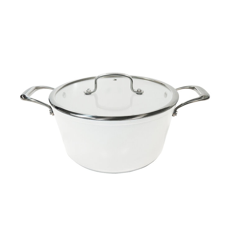 Westinghouse, Cacerola 24 cm de Cerámica Blanca, Acero Inoxidable