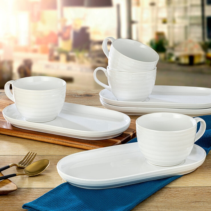 Signature Housewares 4 Juegos de Taza y Plato de Cerámica — Imagen 1 de 4