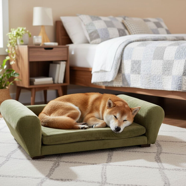 Maypet, Sillón/Cama Tamaño Mediana, Estilo Minimalista para Mascota, Color Café o Color Verde — Imagen 2 de 2