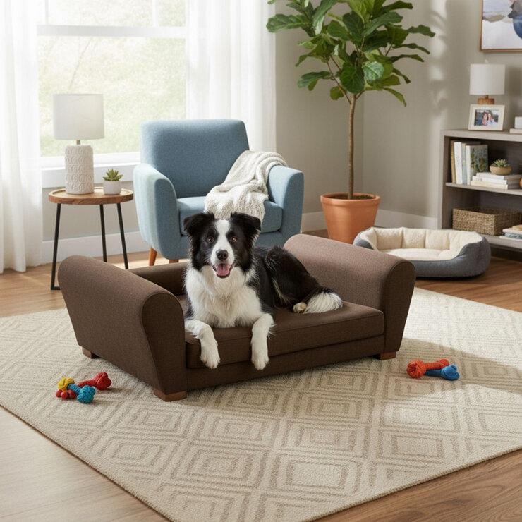 Maypet, Sillón/Cama Tamaño Mediana, Estilo Minimalista para Mascota, Color Café o Color Verde — Imagen 1 de 2