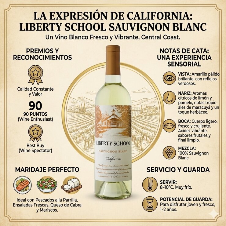 Vino Blanco Liberty School 750 ml — Imagen 2 de 2