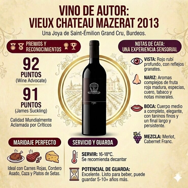 Vino Tinto Chateau Mazerat 2013 750 ml — Imagen 2 de 2