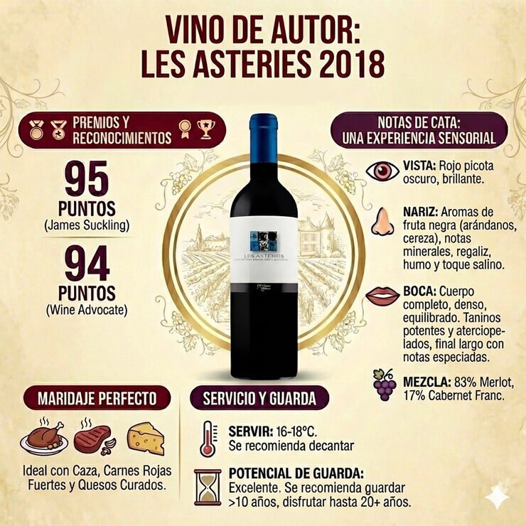 Vino Tinto Les Asteries 750 ml — Imagen 2 de 2