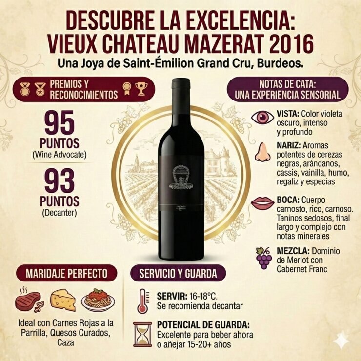 Vino Tinto Vieux Chateau Mazerat 750 ml — Imagen 2 de 2