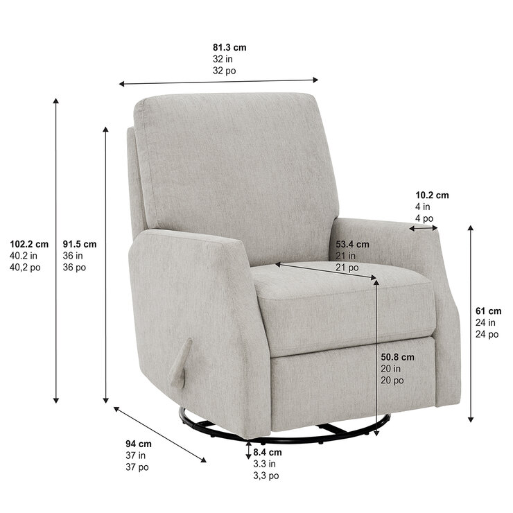True Innovations, Mecedora Reclinable de Tela — Imagen 4 de 4