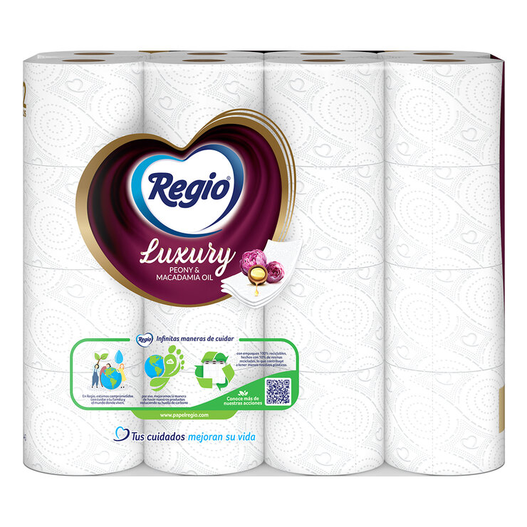 Regio Luxury Peony & Macadamia Oil Papel Higiénico 32 Rollos — Imagen 2 de 4