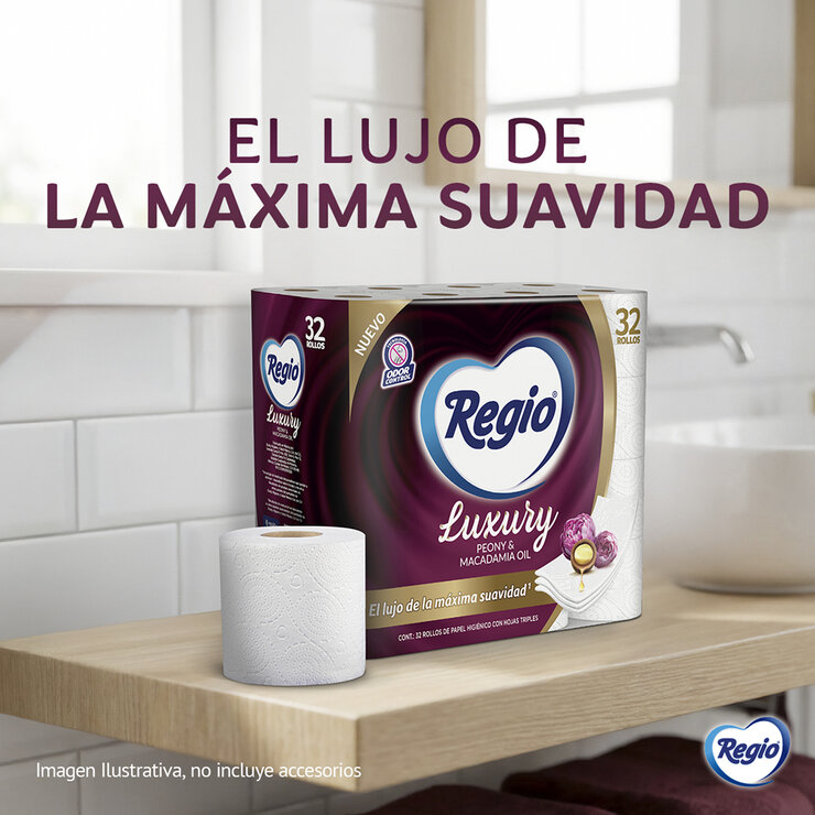 Regio Luxury Peony & Macadamia Oil Papel Higiénico 32 Rollos — Imagen 3 de 4