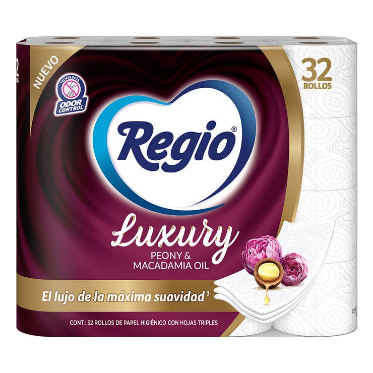 Regio Luxury Peony & Macadamia Oil Papel Higiénico 32 Rollos