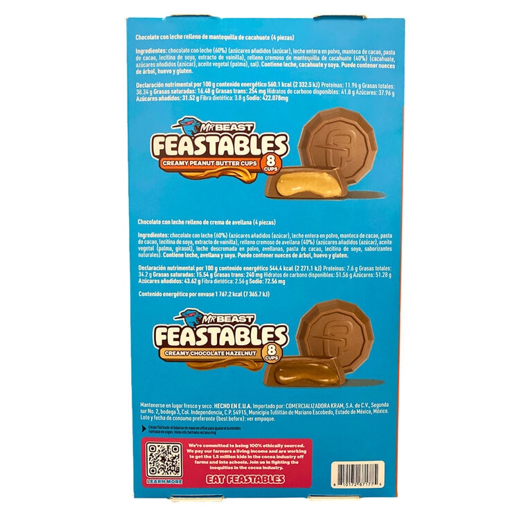 Mr Beast Feastables Cups Surtido de Chocolates Rellenos 320 g — Imagen 2 de 2