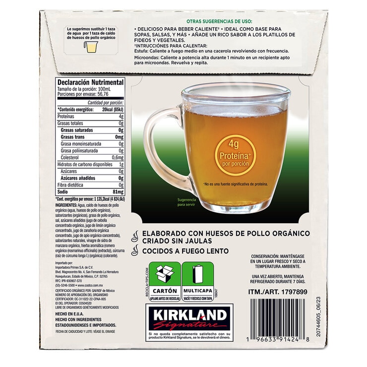Kirkland Signature Caldo de Huesos de Pollo Orgánico 946 ml — Imagen 2 de 2