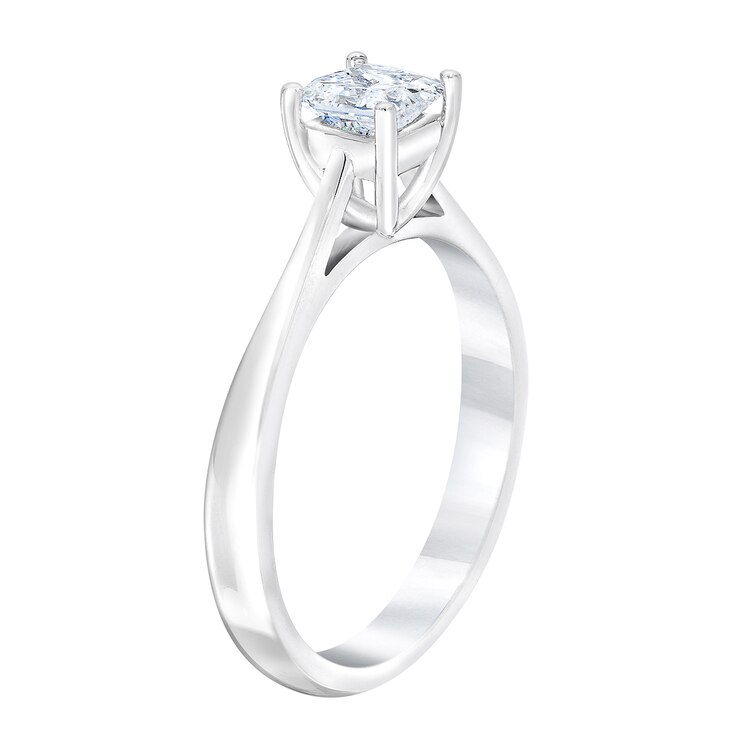 Anillo, 0.50ct Diamante Solitario, Corte Princesa, Oro Blanco 14kt — Imagen 2 de 3