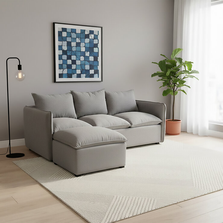 Montbrook Home, Grecia, Sofá Convertible con Otomano — Imagen 3 de 4