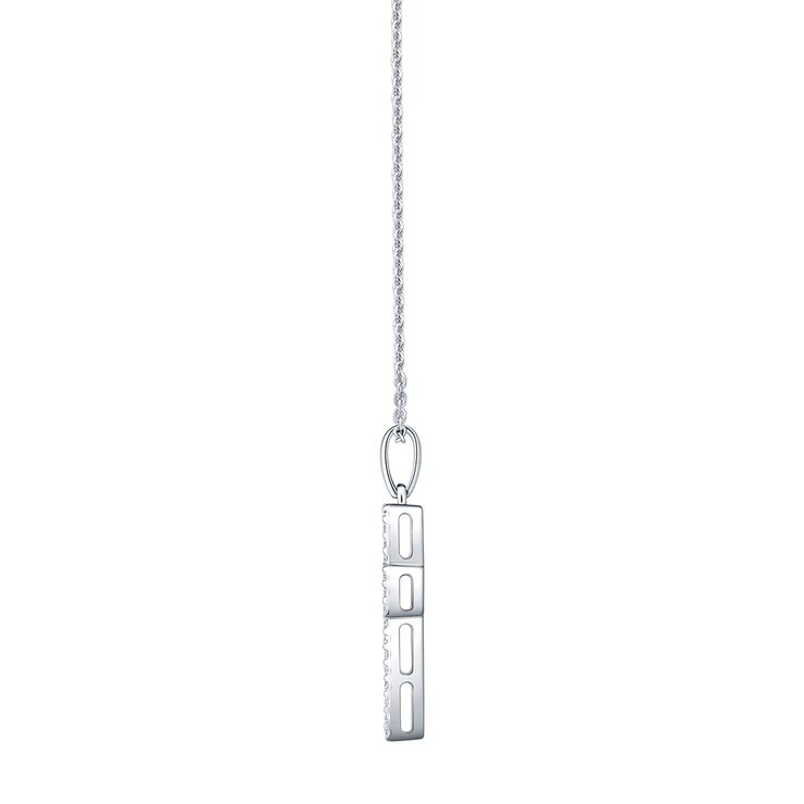 Dije de Cruz de Diamantes 0.25ctw, Oro Blanco 14K — Imagen 2 de 4