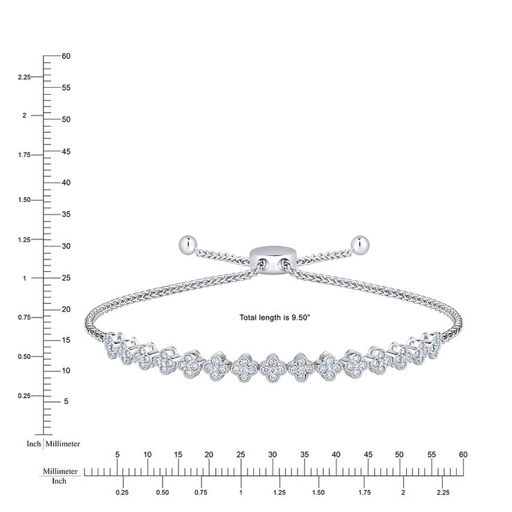 Pulsera Bolo de Diamantes 0.50ctw, Oro Blanco 14K — Imagen 3 de 3