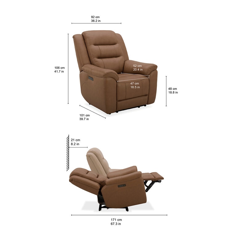 Gilman Creek Furniture, Reclinable Eléctrico de Cuero — Imagen 3 de 4