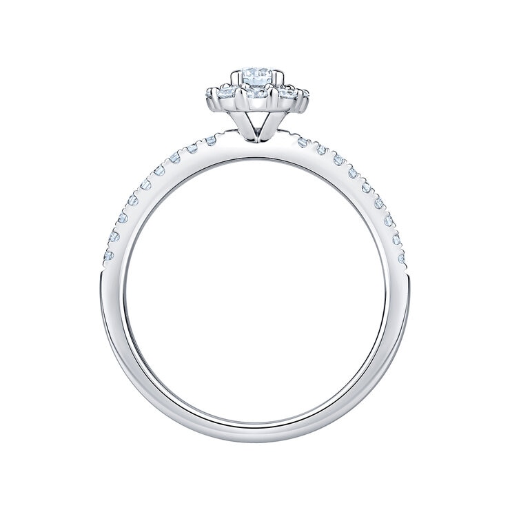 Anillo de Novia, 0.60ctw Diamantes, Oro Blanco 14K — Imagen 2 de 4
