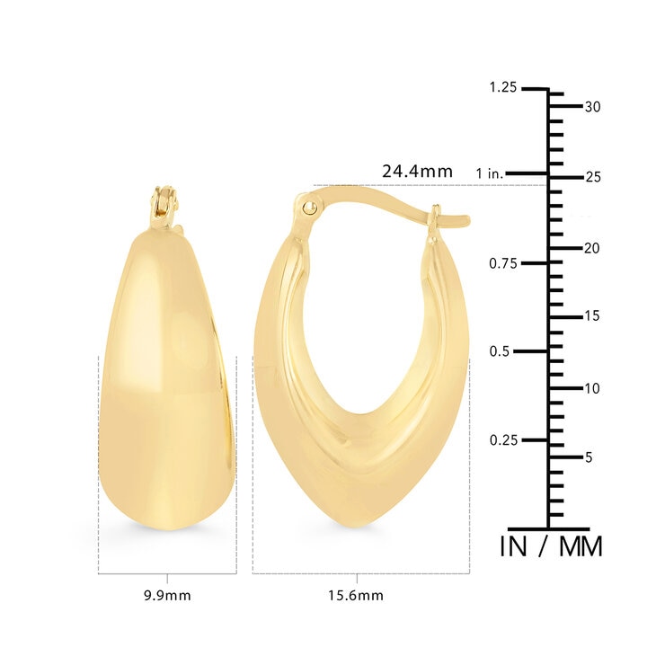 Arracadas 'V', Oro Amarillo 14K — Imagen 2 de 4