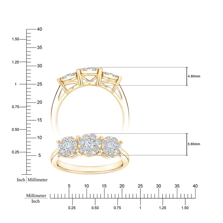 Anillo Nupcial de Diamantes 0.50ctw, Oro Amarillo 14K — Imagen 2 de 4