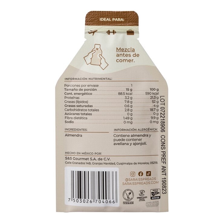 Sarais Kids Sachets de Crema de Almendra 10/15 g — Imagen 4 de 4