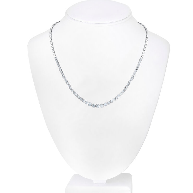 Collar de Diamantes 2.00ctw, Medio Tenis, Oro Blanco 14K — Imagen 2 de 4