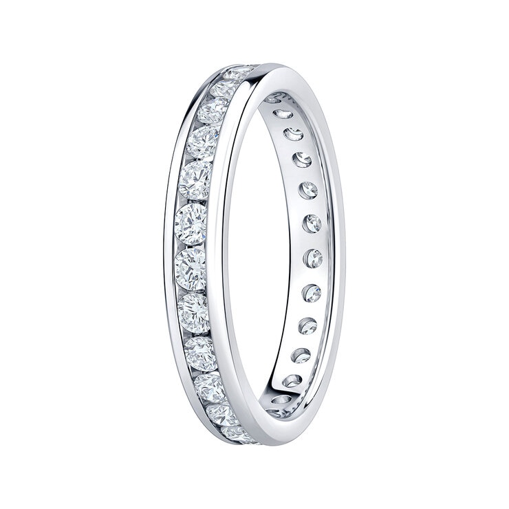 Anillo de Eternidad, 1.00ctw Diamantes, Oro Blanco de 14K — Imagen 2 de 4