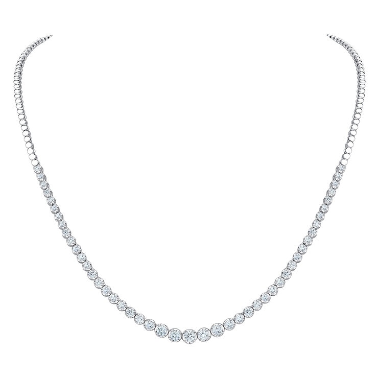 Collar de Diamantes 2.00ctw, Medio Tenis, Oro Blanco 14K