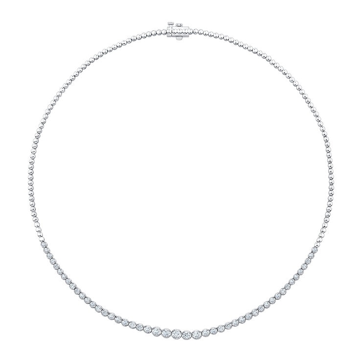Collar de Diamantes 2.00ctw, Medio Tenis, Oro Blanco 14K — Imagen 4 de 4