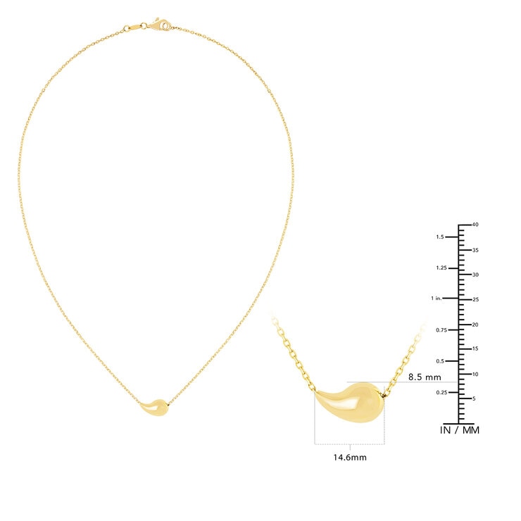 Collar con Gota, 43.18cm, Oro Amarillo 14K — Imagen 4 de 4