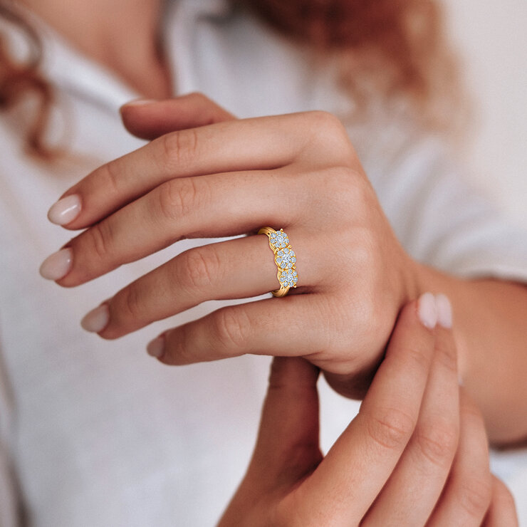 Anillo Nupcial de Diamantes 0.50ctw, Oro Amarillo 14K — Imagen 3 de 4