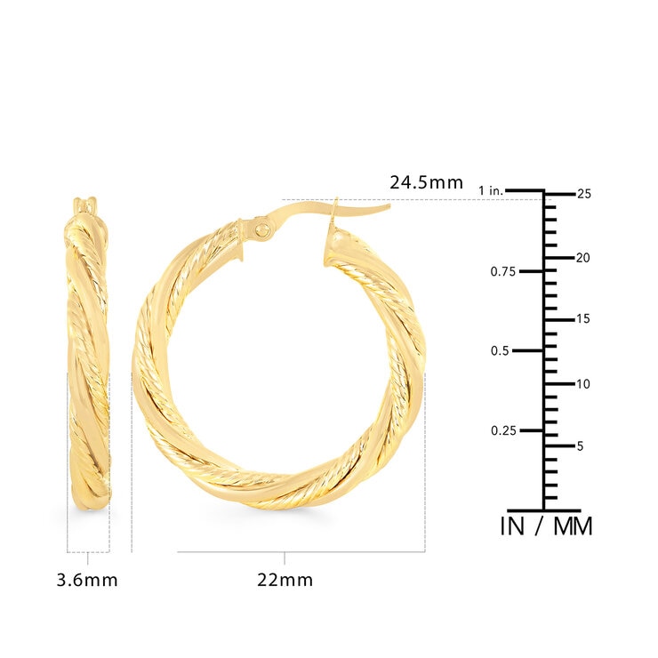 Arracadas Entrelazados, Oro Amarillo 14K — Imagen 2 de 4