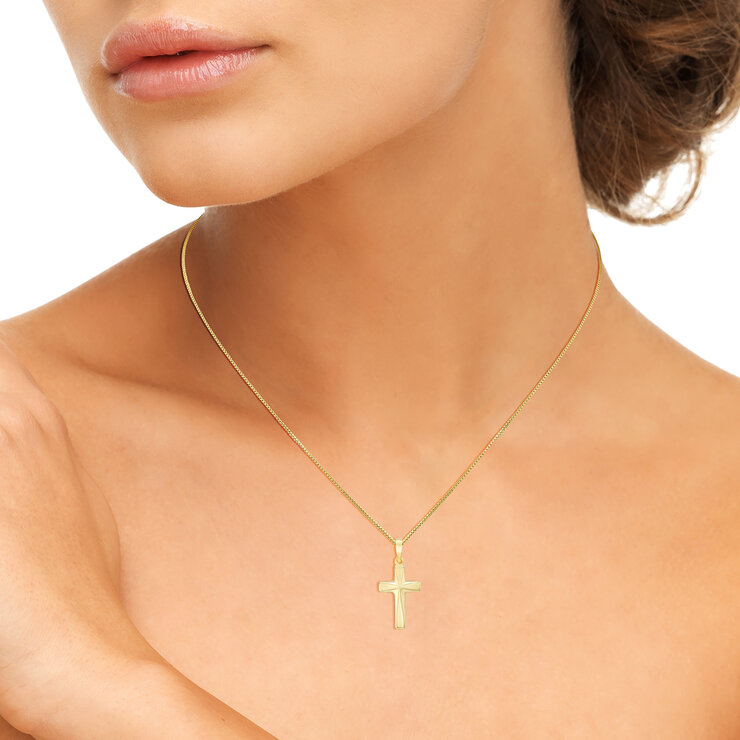 Dije de Cruz, Reversible, Oro Amarillo 14K — Imagen 2 de 4