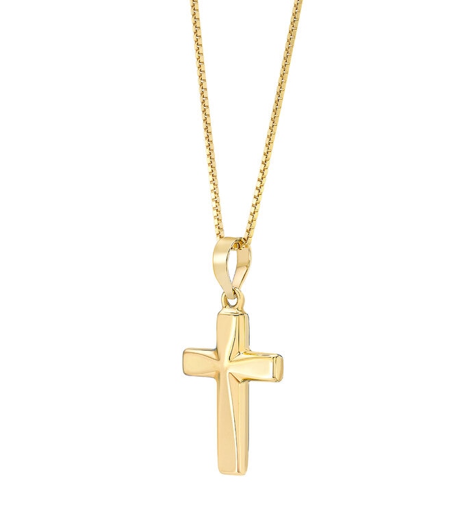 Dije de Cruz, Reversible, Oro Amarillo 14K — Imagen 4 de 4