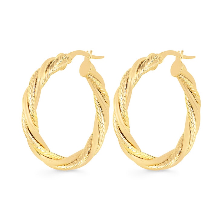 Arracadas Entrelazados, Oro Amarillo 14K — Imagen 3 de 4