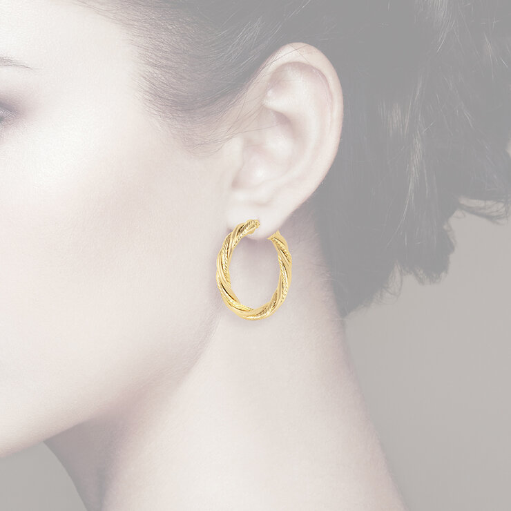 Arracadas Entrelazados, Oro Amarillo 14K — Imagen 4 de 4