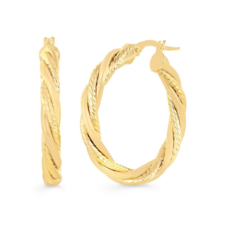 Arracadas Entrelazados, Oro Amarillo 14K — Imagen 1 de 4