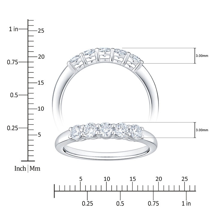 Anillo de Diamantes 0.50ctw, Oro Blanco 14K — Imagen 2 de 4