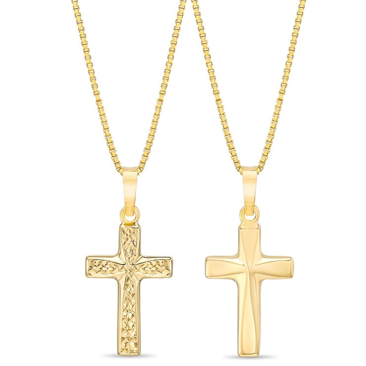 Dije de Cruz, Reversible, Oro Amarillo 14K — Imagen 1 de 4