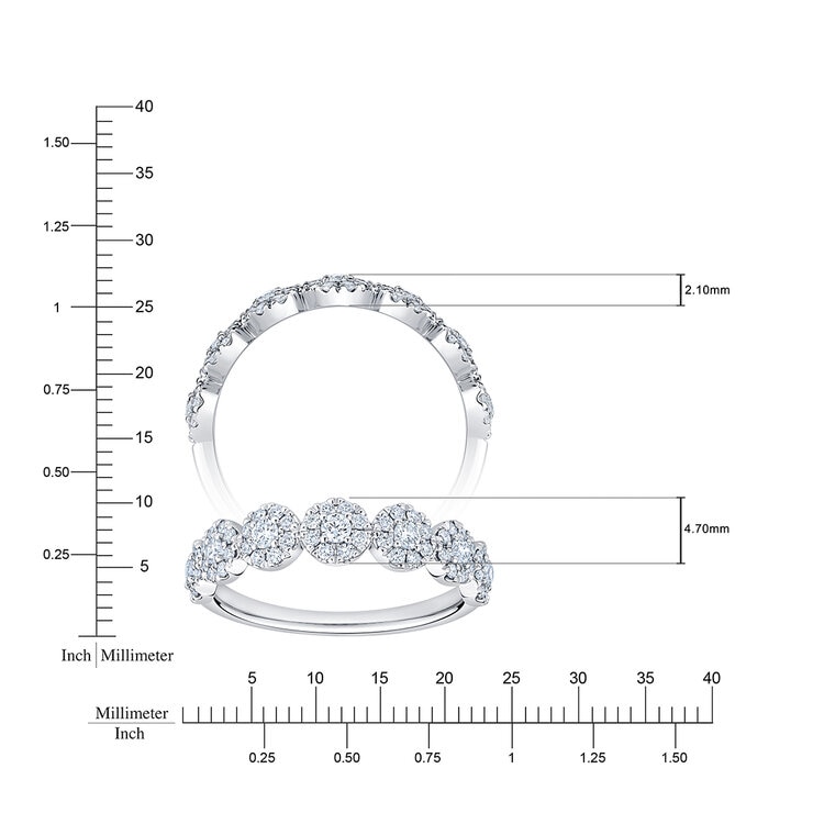 Anillo de Diamantes 0.50ctw, Oro Blanco 14K — Imagen 3 de 4