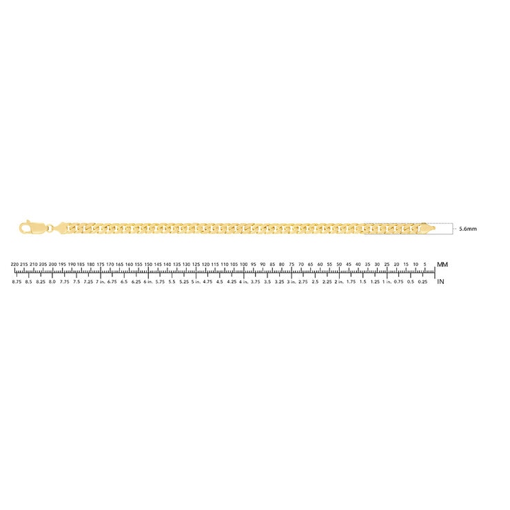 Pulsera de Eslabon Cubano, Oro Amarillo 14K — Imagen 3 de 4