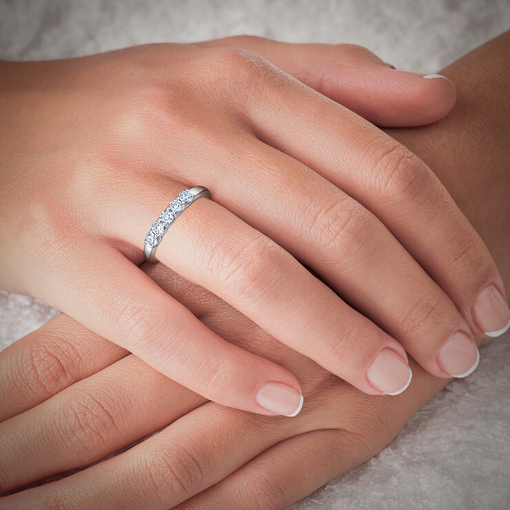Anillo de Diamantes 0.50ctw, Oro Blanco 14K — Imagen 3 de 4