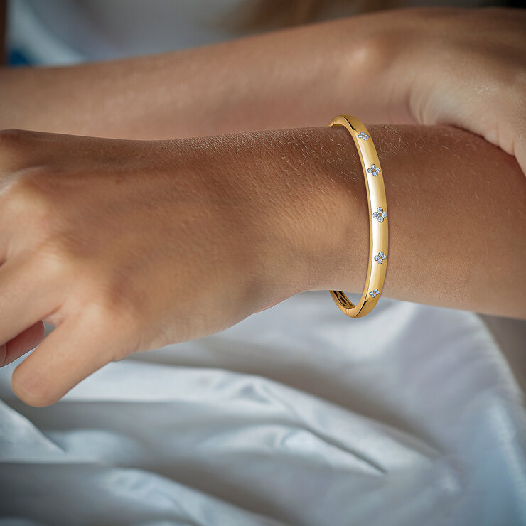 Pulsera Oval de Diamantes 0.40ctw, Oro Amarillo 14K — Imagen 4 de 4