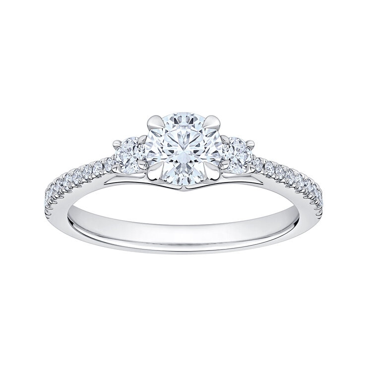 Anillo de Compromiso, 1.00ctw Diamantes, Oro Blanco 14K