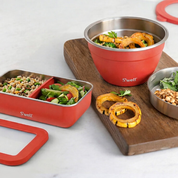 S'well Juego de Lonchera Bento y Tazón para Ensalada 2 piezas, Varios Colores