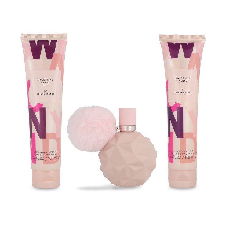 Set Ariana Grande Sweet Like Candy EDP Spray 100 ml + Body Souflee 100 ml + Shower Gel 100 ml