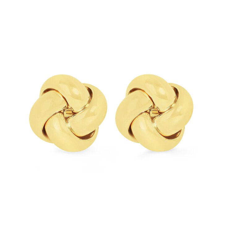 Aretes, Nudo de Amor, Oro Amarillo de 14K — Imagen 2 de 4