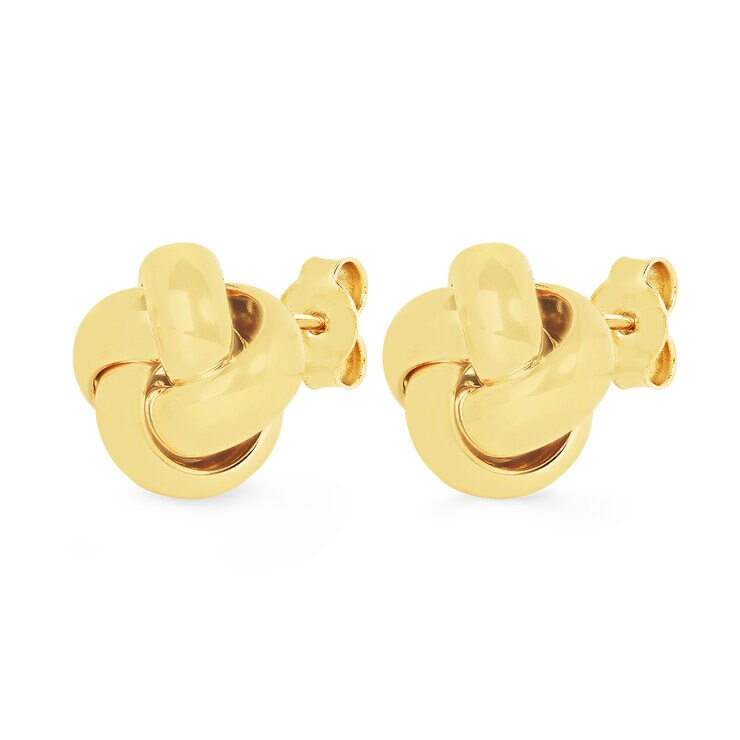 Aretes, Nudo de Amor, Oro Amarillo de 14K — Imagen 3 de 4